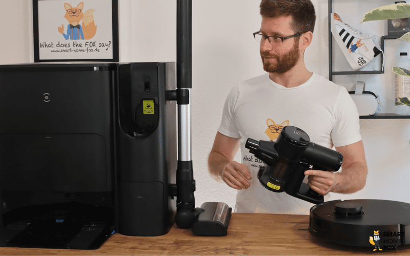 Akkusauger des ECOVACS DEEBOT T30S COMBO COMPLETE kann zur Reinigung weiterer Etagen genutzt werden.